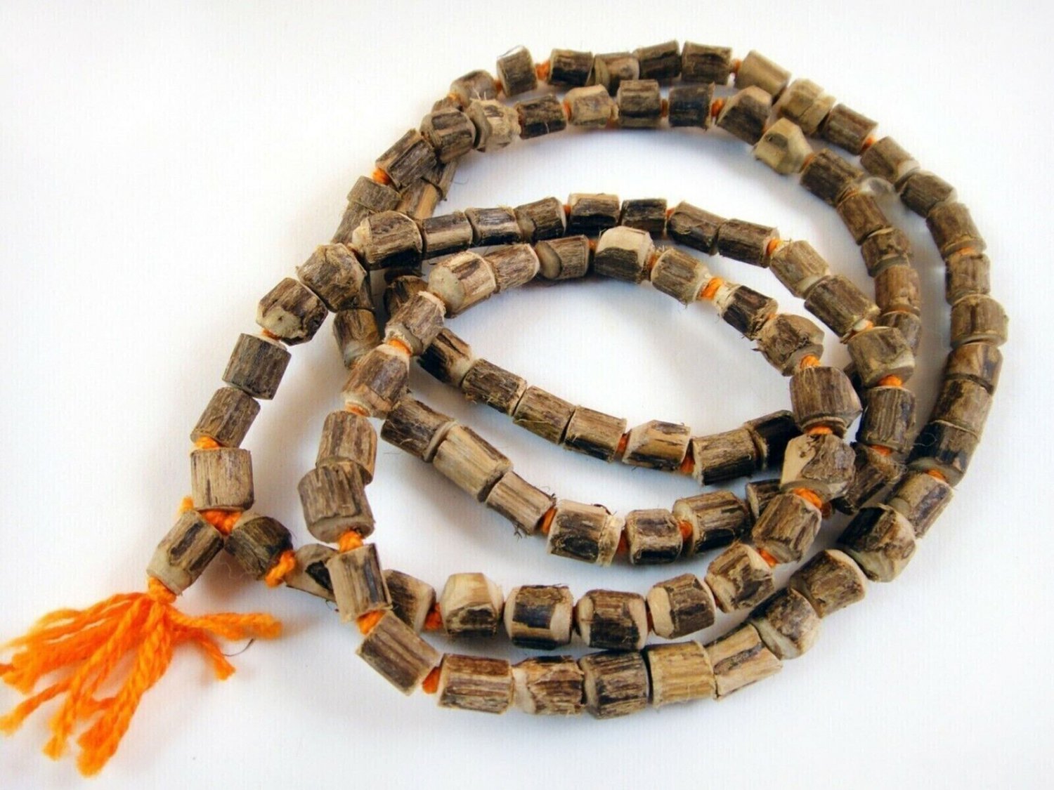Hare Krishna TULSI MALA Hand Knotted Necklace Tulasi Japa Mala 108+1 8mm Beads