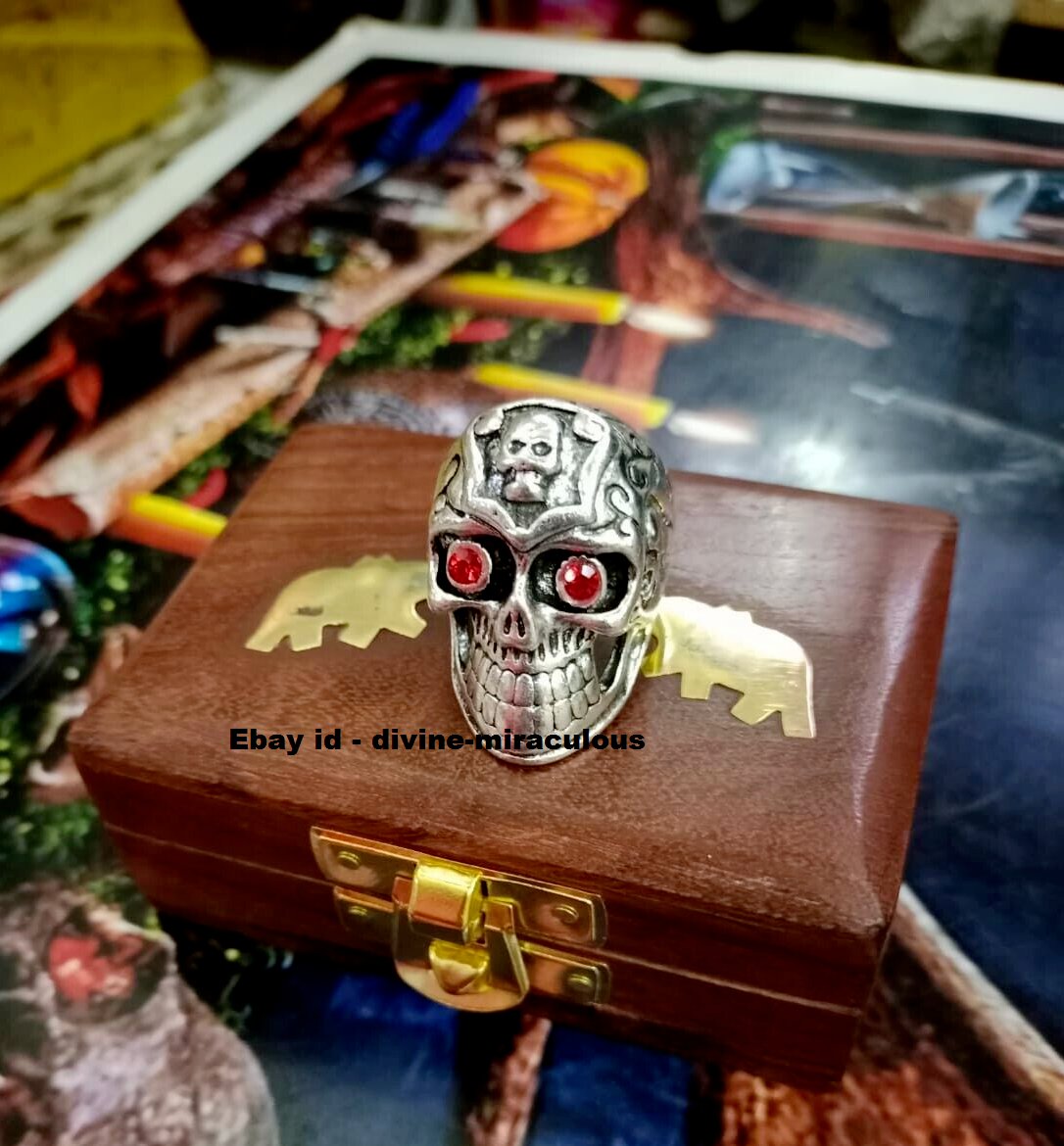 Aghori Made Skull Ring Uncrossing Enemy Protection EvlL Eye End Curses++