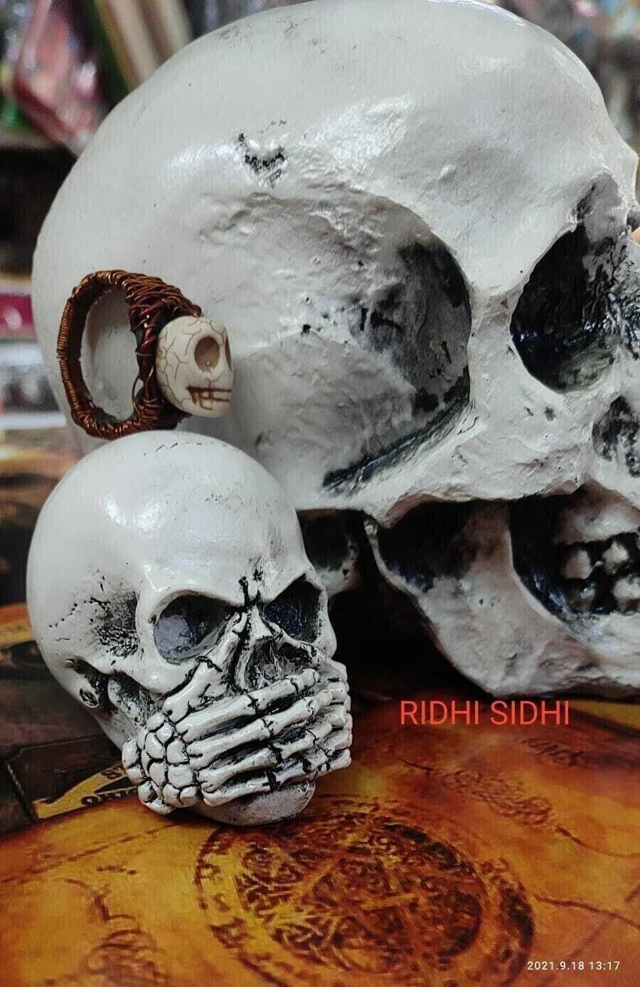 Samshan Kali Aghori Powerful Mantric Skull Vessal Enemies Power Destroyer Ring