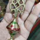 VINTAGE ISLAMIC ARABIC KOHL STICK BRASS STONE BOTTLE JAR EYELINER CONTAINER