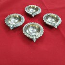 Brass Kuber Deepak On Stand (Diya Oil Lamp) for Puja Home Décor Set of  4