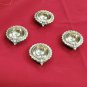 Brass Kuber Deepak On Stand (Diya Oil Lamp) for Puja Home D&Atilde;&copy;cor Set of  4