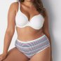 Lane Bryant CACIQUE Cotton High Leg Brief Panty PINK STRIPED Plus 26/28 4X NWT