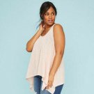 Lane Bryant PINK & GRAY Striped Trapeze Swing Knit Tank Top Shirt 18/20 2X NWT