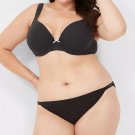 Lane Bryant CACIQUE Double String Bikini Panty BLACK PLUS Size 12 0X NWT
