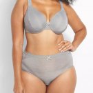 Lane Bryant CACIQUE Silky No Show Full Brief Panty GRAY Lace Plus Sz 30/32 NW