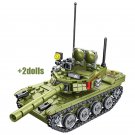 New 336pcs Military 85 Main Battle Tank Building Blocks WW2 Army Soldier Figures Bricks