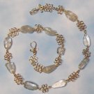 Handcrafted Wire-wrapped Gold and White Topaz Nugget Link Necklace