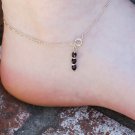 Black Swarovski Crystal Sterling Silver Chain Anklet Ankle Bracelet