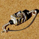 Gold Black Lampwork Glass on Sterling Silver Fibula Shawl Pin Brooch Handcrafted