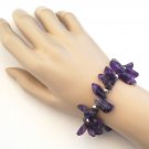 Amethyst Stick Sterling Silver Handcrafted Bracelet Royal Purple Statement