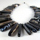 Bold Striped Agate Collar Necklace Handcrafted
