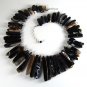 Bold Striped Agate Collar Necklace Handcrafted
