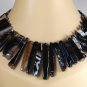 Bold Striped Agate Collar Necklace Handcrafted