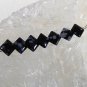 Black White Snowflake Obsidian Squares Handcrafted Sterling Silver Necklace Choker