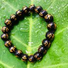 Handcrafted Black Beaded Bracelet – Tibetan Om Mani Padme Hum Design