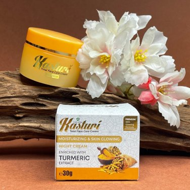 Kasturi Night Cream with Turmeric Extract Moisturizing and Skin Glowing Original Cream with Tracking