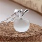 Women Opal Apple Pendant Neckless Chain Jewellery (white or pink)