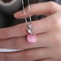 Women Opal Apple Pendant Neckless Chain Jewellery (white or pink)