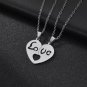 Stylish Heart Puzzle Pendant Necklace for Couple Women Men Love steel Stainless Jewellery