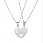 Stylish Heart Puzzle Pendant Necklace for Couple Women Men Love steel Stainless Jewellery