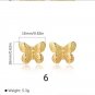 Stainless steel Metal Ribbon Earrings for women girls 18k gold plated cute statement jewellery