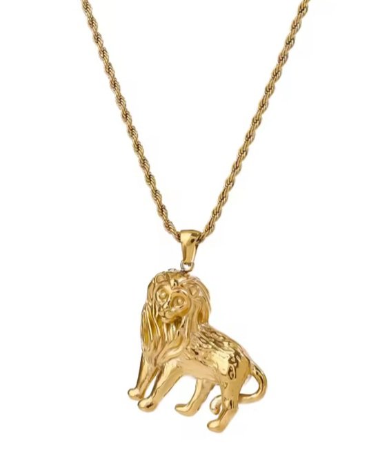 Youthway Unique 18K Gold Plated Lion Pendant Necklace Anti Allergic Men's Jewellery