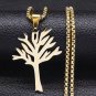 Tree of Life Pendant Necklace Titanium Keychain Versatile Punk Jewelry Present