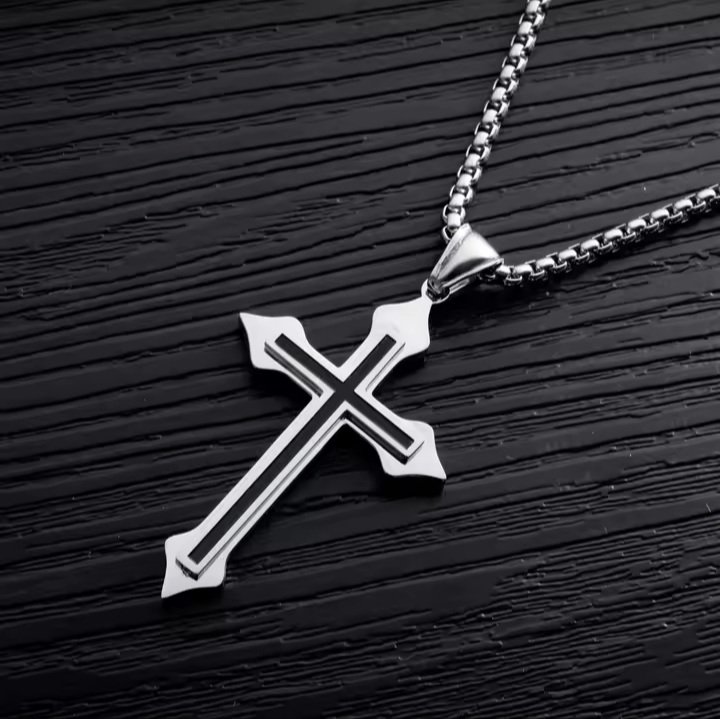 Stainless Steel Cross Pendant Necklaces Punk Hip Hop Gothic Fashion Jewellery