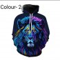 New Fashion Men Hooded 3D Printed Animal Lion Sweatshirts Casual Long sleeved Pocket