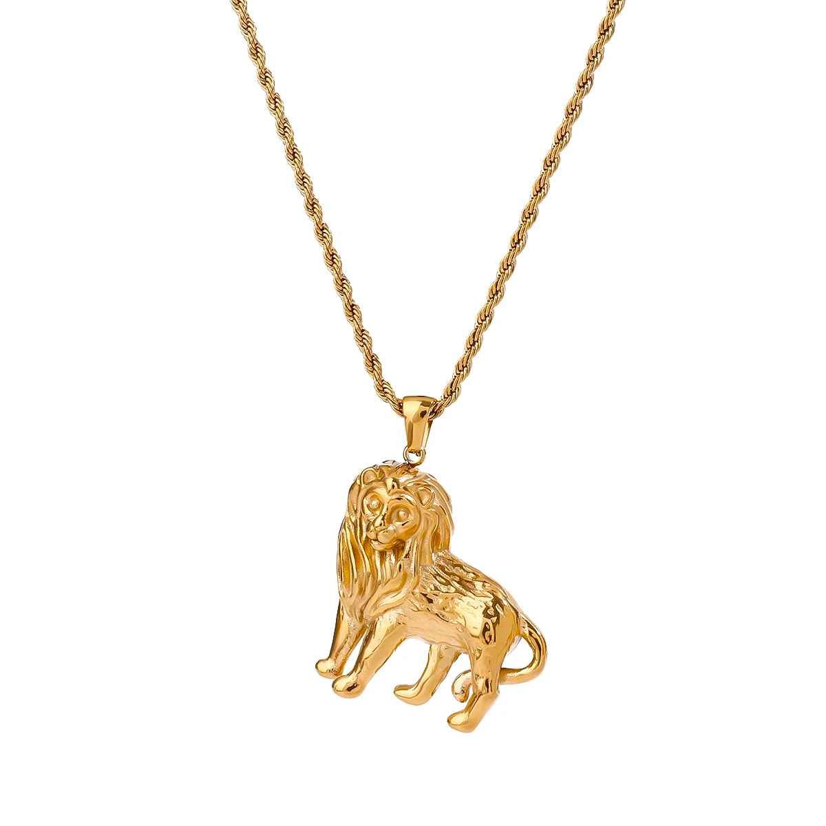 Youthway Unique 18K Gold Plated Lion Pendant Necklace Anti Allergic Jewellery