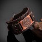 Pirate Retro Gold colour Compass Men's Wide Leather Bracelet jewelry