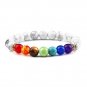 2Pcs Natural Stone 7 Chakra Healing Beaded Adjustable Braided Reiki Bracelets