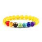 2Pcs Natural Stone 7 Chakra Healing Beaded Adjustable Braided Reiki Bracelets