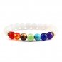 2Pcs Natural Stone 7 Chakra Healing Beaded Adjustable Braided Reiki Bracelets