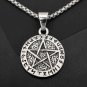 Vintage Five Point Star Viking Rune Pendant Necklace Fashion Hip Hop Jewelry