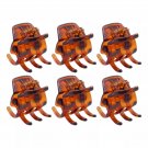 Fast Ship 6 pcs Fashion Hair Claw Clip Beach Vacation Dressing Up Banquet Brown