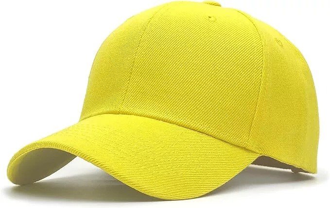 1 pcs Yellow Color Plain Blank Solid Adjustable Baseball Cap Hats