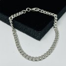 Men's Silver Bracelet Silver Curb Link Wrist chain Real Solid 925 Sterling Silver