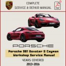 2013-2016 Porsche 981 Boxster & Cayman Workshop Service Manual