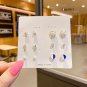 4 Pair Silver Heart Stud Earring Set - Trendy & Cute for Women & Girls