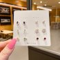 4 Pair Silver Heart Stud Earring Set - Trendy & Cute for Women & Girls