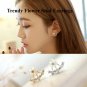 Trendy Flower Stud Earrings - Korean Style Zircon Earrings for Women