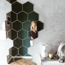 6/12pcs 3D Hexagon Mirror Wall Stickers - DIY Home Decor, Rose Gold & More
