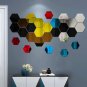 6/12pcs 3D Hexagon Mirror Wall Stickers - DIY Home Decor, Rose Gold & More