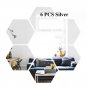 6/12pcs 3D Hexagon Mirror Wall Stickers - DIY Home Decor, Rose Gold & More