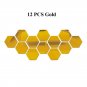 6/12pcs 3D Hexagon Mirror Wall Stickers - DIY Home Decor, Rose Gold & More