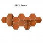 6/12pcs 3D Hexagon Mirror Wall Stickers - DIY Home Decor, Rose Gold & More
