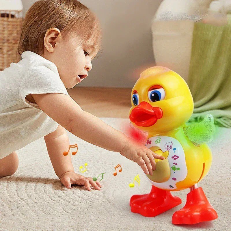 Electric Dancing Duck Toy - Lights, Music, & Body Shake, Kids Gift