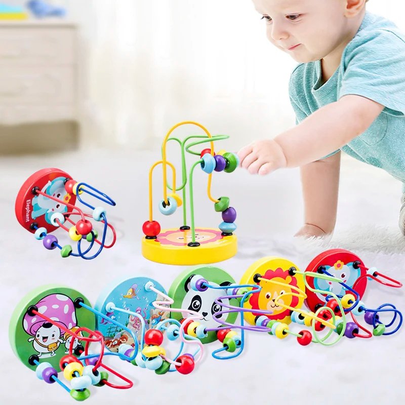 Wooden Roller Coaster Bead Maze S - Montessori Toy for Toddlers 1-3 Years